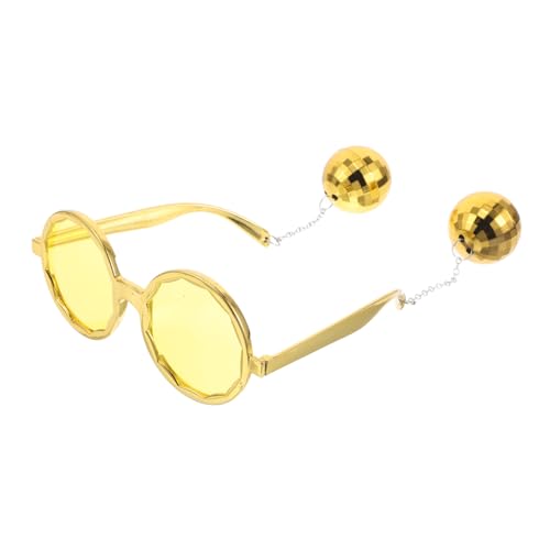 Happyyami Spiegelkugelbrille Discokugel-Zubehör Erwachsene Disco-Ball-Brille funky Partybrille LED sonnenbrille gläser Halloween-Brille Disco-Accessoires Damen Plastik Golden Happyyami Spiegelkugelbrille Discokugel-Zubehör Erwachsene Disco-Ball-Brille funky Partybrille LED sonnenbrille gläser Halloween-Brille Disco-Accessoires Damen Plastik Golden von Happyyami