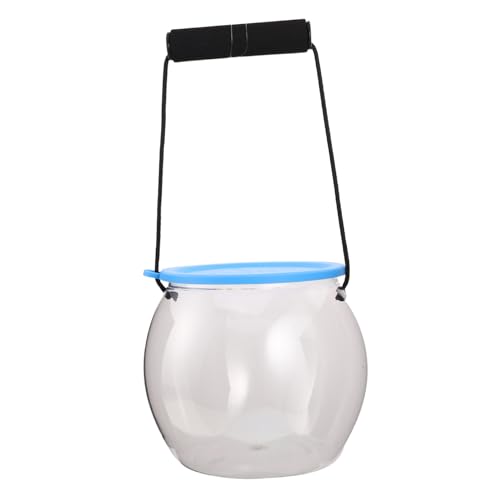 Happyyami Transparenter Kompakter Kunststoff Fischeimer mit Deckel und Griff Tragbarer Wassertank für Schildkröten und Kleine Meeresbewohner für Strand Outdoor Beobachtung und von Happyyami