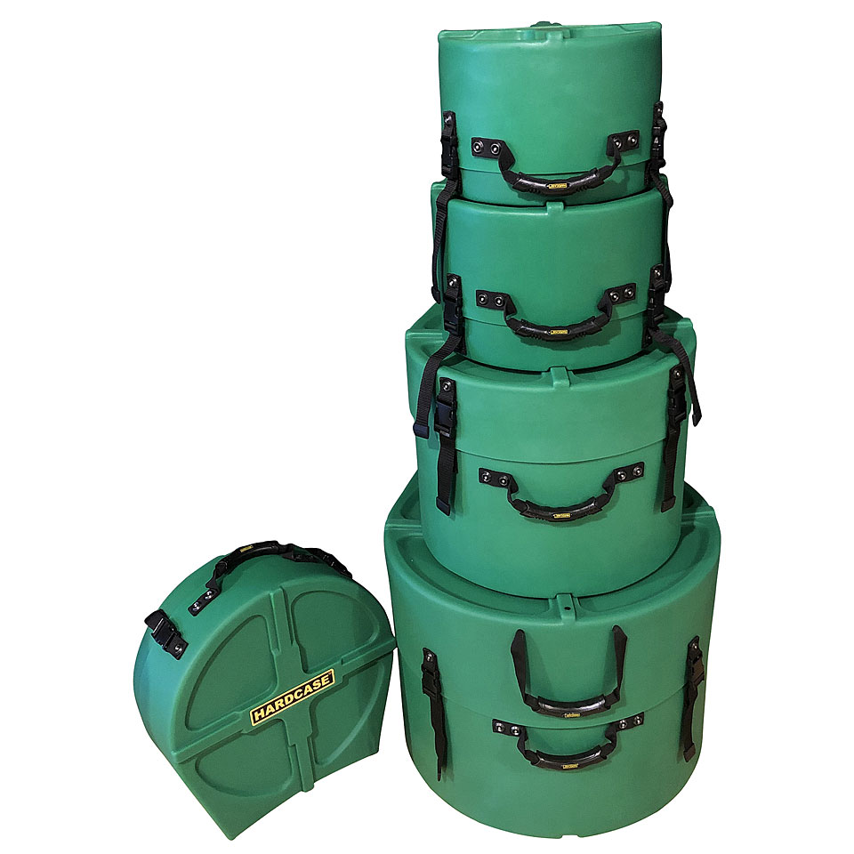 Hardcase Colored Fully Lined 22/10/12/16/14 Dark Green Drum Case Set von Hardcase