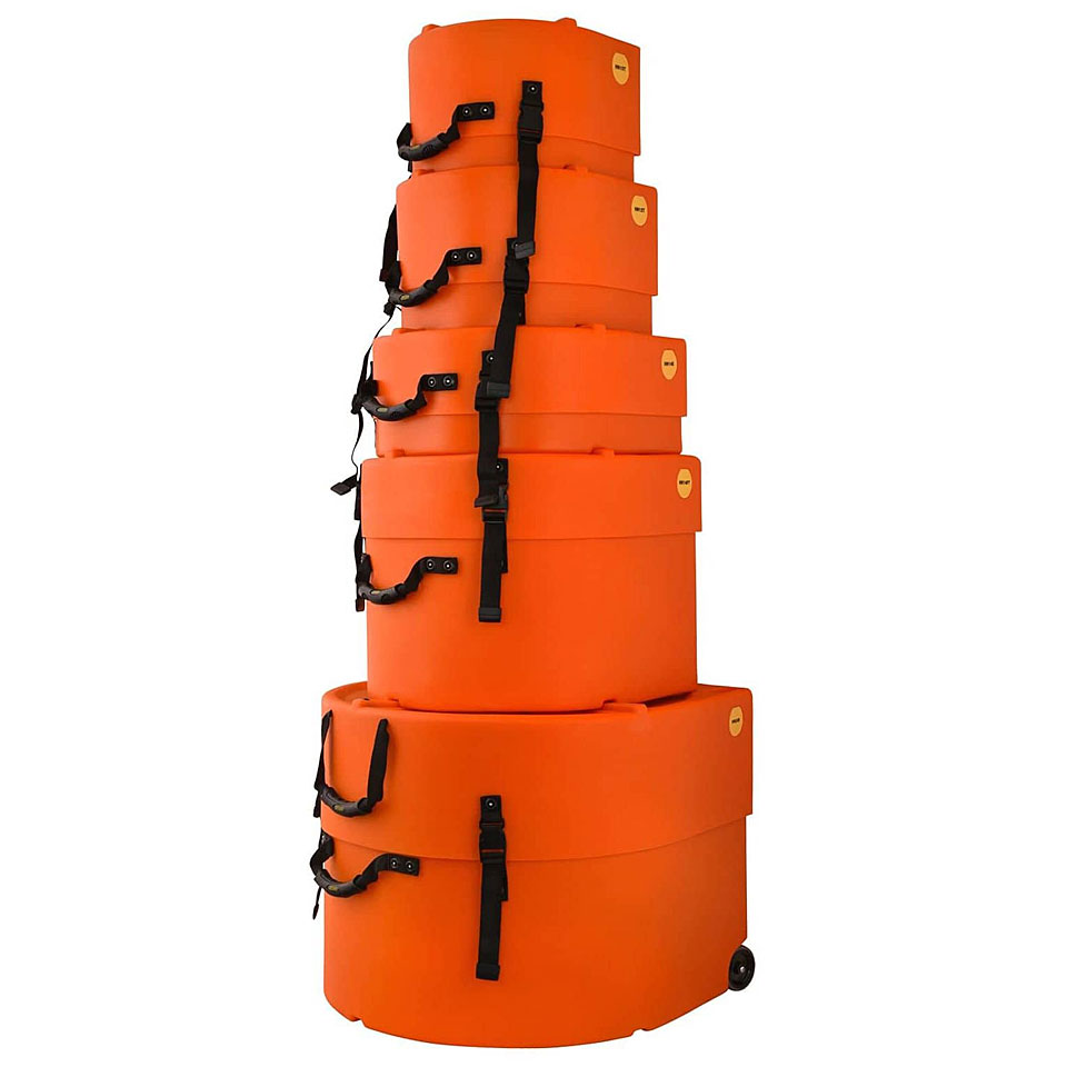 Hardcase Colored Fully Lined 22/10/12/16/14 Orange Drum Case Set von Hardcase