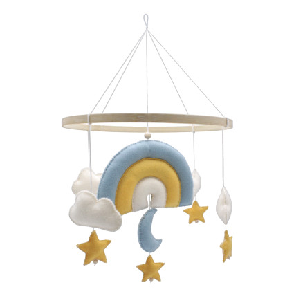DIY-Set Regenbogen-Mobile aus blauem Filz DIY-Set Regenbogen-Mobile aus blauem Filz von Hardicraft
