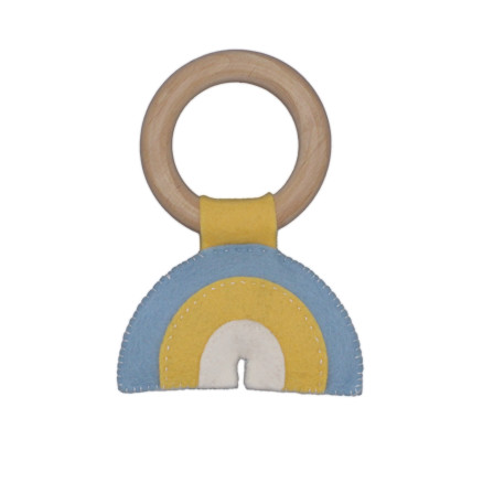 DIY-Set Regenbogenrassel Blau Filz von Hardicraft