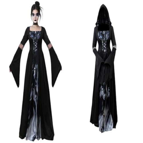 Hardware Tribe Halloween-Cosplay-Kostüme mit Doppeleffekten für Tag und Nacht (100 cm - 180 cm), Hexe, Sensenmann, Skelett-Rollenspiel-Outfits, ideal für Schule, Cosplay, Feiertage, Bühnenauftritte von Hardware Tribe