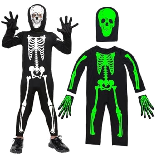 Hardware Tribe Halloween-Cosplay-Kostüme mit Doppeleffekten für Tag und Nacht (100 cm - 180 cm), Hexe, Sensenmann, Skelett-Rollenspiel-Outfits, ideal für Schule, Cosplay, Feiertage, Bühnenauftritte von Hardware Tribe