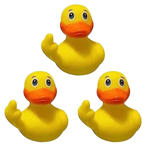 Lustige Mittelfinger Gummi Ente ,Der Klassiker unter den Quietscheenten,Party Auto Dekoration Geburtstag Geschenk, Badespielzeug für die Badewanne (3) von Harewu
