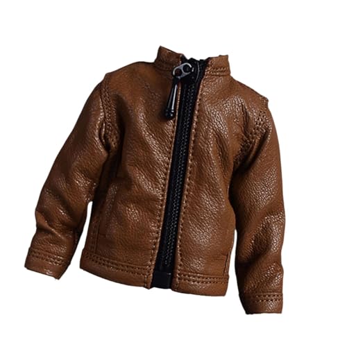 Harilla 1/12 PU Jacke Kostüm, Miniaturkleidung handgefertigte Puppenkleidung für 6 "Figuren Körperkleid -Accessoires, Braun Harilla 1/12 PU Jacke Kostüm, Miniaturkleidung handgefertigte Puppenkleidung für 6 "Figuren Körperkleid -Accessoires, Braun von Harilla