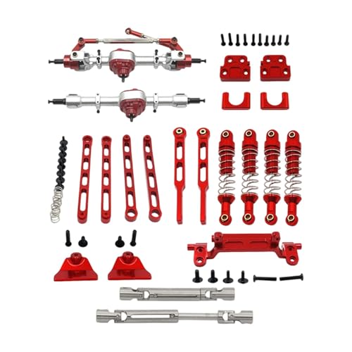 Harilla 1/12 RC Auto Achse Stangen Änderung Zubehör Einfache Installation Stoßdämpfer Halterungen Zugstangen für MN82 MN82T LC79, Rot von Harilla きん