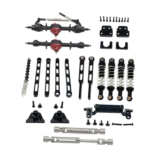 Harilla 1/12 RC Auto Achse Stangen Änderung Zubehör Einfache Installation Stoßdämpfer Halterungen Zugstangen für MN82 MN82T LC79, Schwarz von Harilla きん