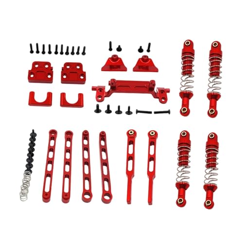 Harilla 1/12 RC-Upgrade-Kit Vorder- und Hinterachse Feste Zugstangen Upgrade-Teil Stoßdämpferhalterungen für MN82S-Modifikation RC-Fahrzeuge, Rot von Harilla きん