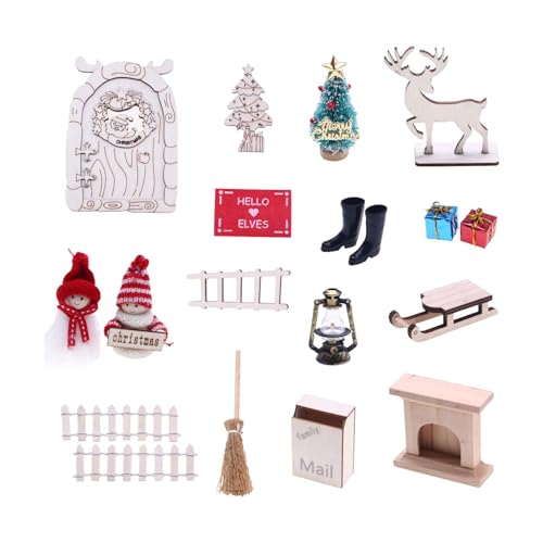 Harilla 1/12 Weihnachten Miniatur Ornament Puppenhaus Mini Weihnachtsbaum Festival Weihnachtsfeier Dekoration für Kinder 3~6 von Harilla