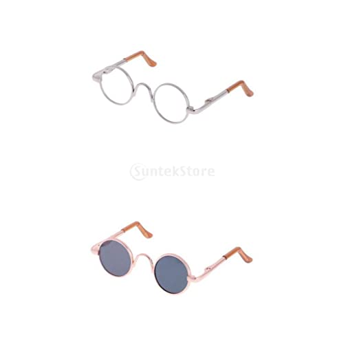 Harilla 1/3 BJD Hippy für SpielzeugSpielzeugpuppe Silberrahmen durchsichtig +1/3 BJD Hippy Round Glasses Brille für Doll Gold Lens von Harilla