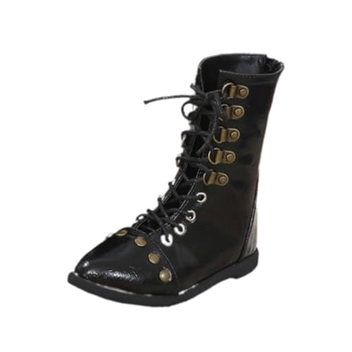 Harilla 1/3 Boy Puppenschuhe Accessoires Stiefel Schwarzer Casos Spound Tote Boot PU -Outfit Klassiker Knight Riding Stiefel Schnürmotorradstiefel Schnürung von Harilla
