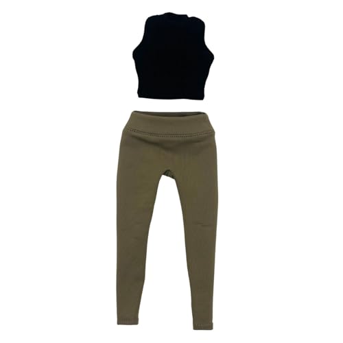 Harilla 1/6 Weste mit Hosen verkleiden Cosplay Casual Basic Tank, gestricktes Ernte -Tanktop für 12 -Zoll, Schwarz von Harilla