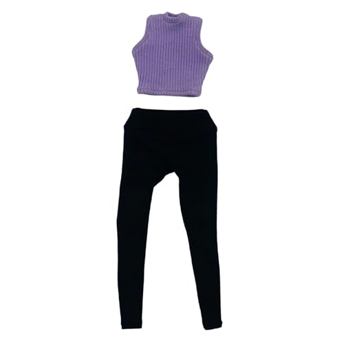 Harilla 1/6 Weste mit Hosen verkleiden Cosplay Casual Basic Tank, gestricktes Ernte -Tanktop für 12 -Zoll, Violett von Harilla