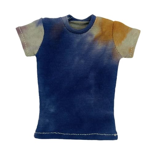 Harilla 1/6 weibliche Actionfiguren T -Shirt, Miniaturkleidung, Tragenresistent, DIY -Geschenk tragbares Puppenzubehör Kostüm für das Anziehen, Blau von Harilla