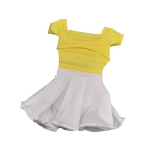 Harilla 1/6 weibliche Figur Falten -Rockanzug hohl T -Shirt und Rock Set Model Stylish Fashion Costum Miniatur Doll Kleidung ACCS, Gelb Weiss von Harilla