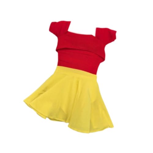 Harilla 1/6 weibliche Figur Falten -Rockanzug hohl T -Shirt und Rock Set Model Stylish Fashion Costum Miniatur Doll Kleidung ACCS, Rot Gelb von Harilla