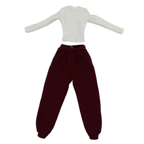 Harilla 1/6 weibliche Puppenkleidung handgefertigtes Freizeit -Outfit -Kostüm Actionfiguren Kleidung für 12 '' Zoll Puppenfiguren Kleidung Accessoires, Rot Und Weiß von Harilla