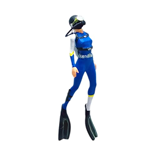 Harilla 1/64 Action-Figuren Menschen Figuren Sammlerstücke Sandtisch Ornament Miniatur handbemaltes Taucher-Charaktermodell für Diorama-DIY-Szene, Blau von Harilla