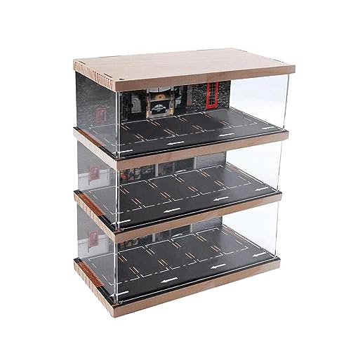 Harilla 1/64 Modellauto-Vitrine, Auto-Garage-Vitrine, Ausstellungsständer, Schutz, Acryl-Vitrine für Sammler, Legierungsauto, Spielzeugautos, Sportwagen, 3-stufig Harilla 1/64 Modellauto-Vitrine, Auto-Garage-Vitrine, Ausstellungsständer, Schutz, Acryl-Vitrine für Sammler, Legierungsauto, Spielzeugautos, Sportwagen, 3-stufig von Harilla