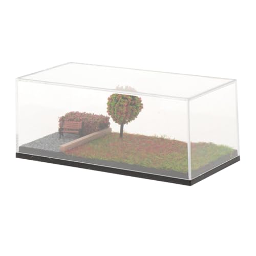 Harilla 1/64 Modellauto-Vitrine, staubdichte Abdeckung, DIY-Parkszene, Diorama-Vitrine für Druckgussfahrzeuge für kleine Figuren, Frühlingsszene von Harilla