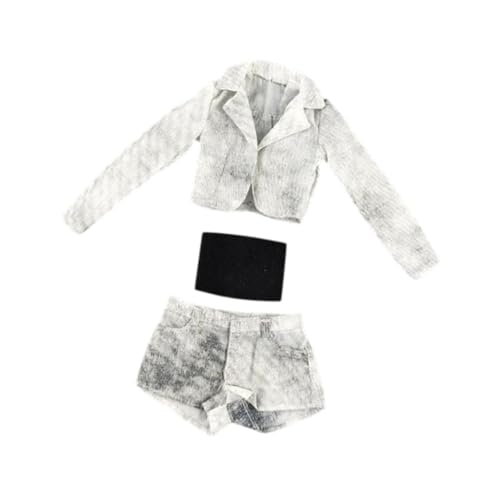 Harilla 1: 6 Kurzjacke, Shorts und Tube Top Set Puppenmodell tragbare Freizeitzubehör Miniaturanzug für Figur, Weiß Schwarz Harilla 1: 6 Kurzjacke, Shorts und Tube Top Set Puppenmodell tragbare Freizeitzubehör Miniaturanzug für Figur, Weiß Schwarz von Harilla