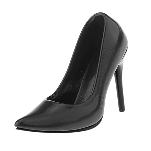Harilla 1: 6 Weibliche Mode Pointy Toe Stiletto High Heels Büroschuhe für 12 Ht Kumik Action Figure SpielzeugSpielzeugpuppe Zubehör Kostüm, Schwarz von Harilla