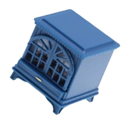 Harilla 1:12 Puppenhaus Kamin Beleuchtetes Kaminmodell mit LED, Mini Kamin, Vintage für Puppenhaus Zubehör Dekor, Blau Harilla 1:12 Puppenhaus Kamin Beleuchtetes Kaminmodell mit LED, Mini Kamin, Vintage für Puppenhaus Zubehör Dekor, Blau von Harilla