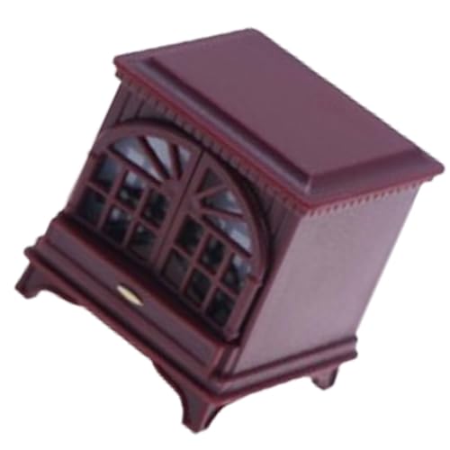 Harilla 1:12 Puppenhaus Kamin Beleuchtetes Kaminmodell mit LED, Mini Kamin, Vintage für Puppenhaus Zubehör Dekor, Rotbraun Harilla 1:12 Puppenhaus Kamin Beleuchtetes Kaminmodell mit LED, Mini Kamin, Vintage für Puppenhaus Zubehör Dekor, Rotbraun von Harilla