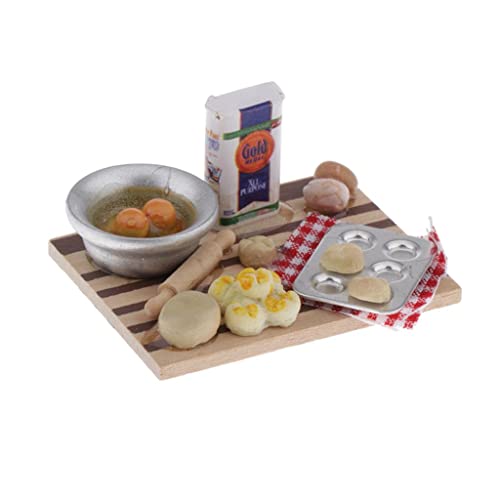 Harilla 1:12 Puppenhaus Lebensmittel Dekor Milch Brotbrett Sets von Harilla