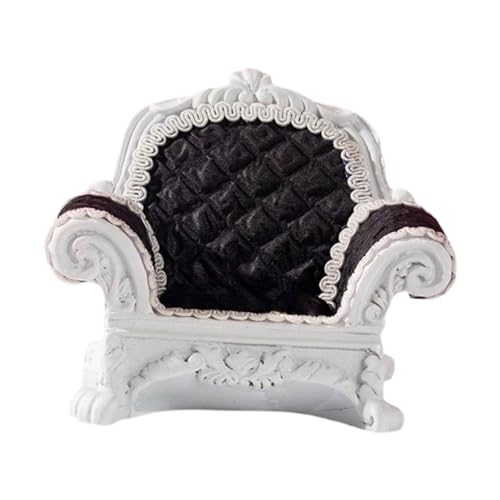 Harilla 1:12 Puppenhaus Luxuriöses Einzelsofa Miniatur 10x8,5cm Rollenspielspielzeug Vielseitig für Szenendekoration Lebensechter Schmuck-Organizer, Schwarz von Harilla