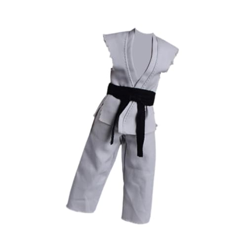 Harilla 1:12 Skala -Aktion -Zahlen Samurai Kimono Outfits Accessoires Soft Modell Kostümpuppe Kleidung 6 "Figurenbekämpfung Judo Uniform, Grau von Harilla