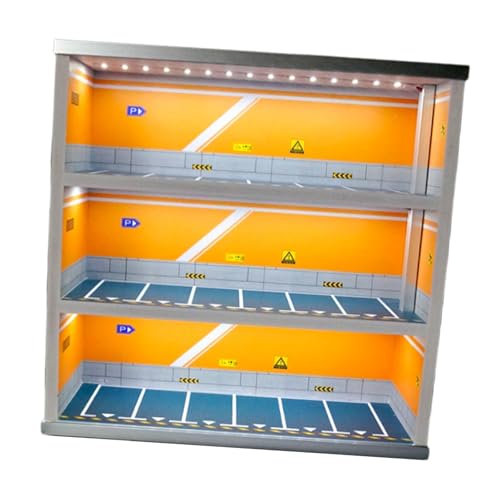 Harilla 1:64 Diecast Toy Cars Lagerhülle Garage Diorama 3 Tiers Sammlung Staubdest, Orangenwand Harilla 1:64 Diecast Toy Cars Lagerhülle Garage Diorama 3 Tiers Sammlung Staubdest, Orangenwand von Harilla