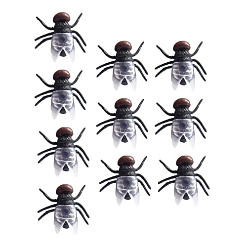 Harilla 10 Stück realistische Fliegen Insektenrequisiten Streich Trick Fliegen Spielzeug für Partyzubehör, Schwarz von Harilla
