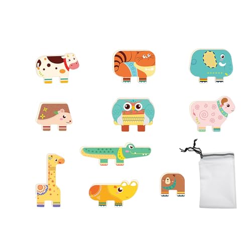 Harilla 10x Animal Stacking Toy Balancing Activity Game Sensory Set Educational Toy Fine Motor Skills für Jungen Mädchen 2 Jahre Geschenk von Harilla