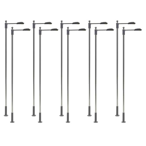 Harilla 10x Modell Eisenbahn Zug Lampe Pfosten Miniatur Landschaft Zubehör 1: 75 LED Straße Lichter Micro Landschaft für Sand Tisch von Harilla