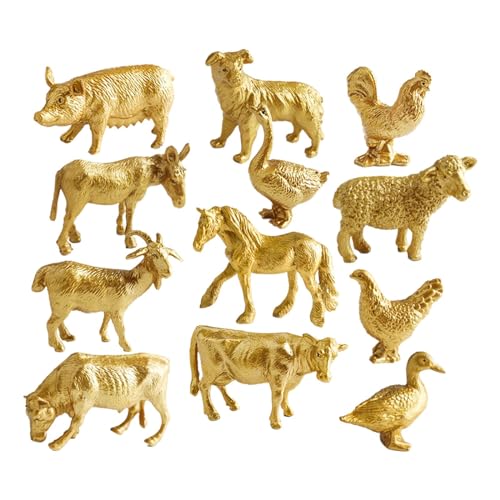 Harilla 12x Bauernhoftiere Modell, pädagogisches Lernspielzeug, Miniaturen, realistische Tiere, Spielzeug für Schreibtisch, Ornament, kognitives Spielzeug, von Harilla