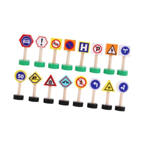 Harilla 16x Holzstraße Schilder Playset Track Accessoires Lernen Spielzeug Bildung für Eltern -Kind -Interaktion Kinder Kinder, Style A von Harilla