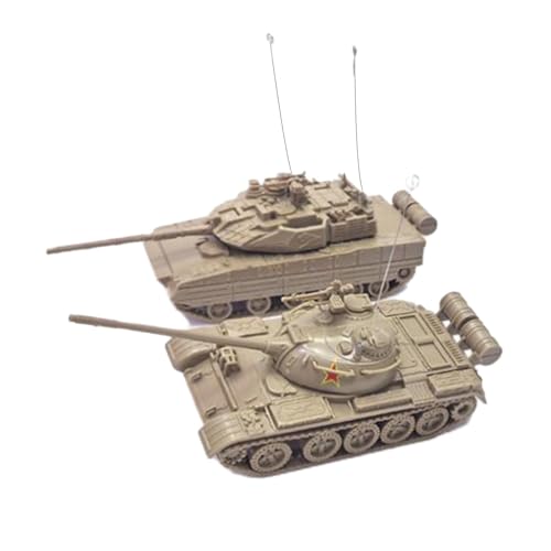 Harilla 2 Stück 1/72 4D-Montagemodell, DIY-Montagemodell, Miniaturpanzer, leichtes Panzerspielzeug für die Sammlung, Partygeschenke für Erwachsene, GELB von Harilla