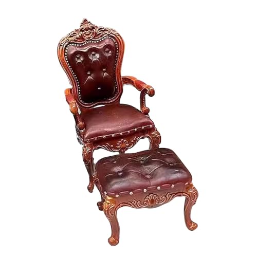 Harilla 2 Stück Puppenhausstuhl und Fußhocker im Maßstab 1:12, Minimodell, Mikrolandschaftsmöbel, Puppenzubehör, Dekoration für Schlafzimmer, Dunkelbraun Harilla 2 Stück Puppenhausstuhl und Fußhocker im Maßstab 1:12, Minimodell, Mikrolandschaftsmöbel, Puppenzubehör, Dekoration für Schlafzimmer, Dunkelbraun von Harilla