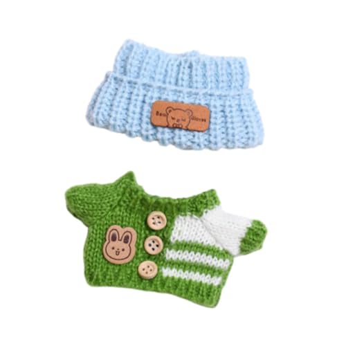 Harilla 2 Stück Puppenpullover und Mütze, handgefertigte Kleidungsaccessoires, weiche, abnehmbare, Bezaubernde Puppenkleidungs-Outfits für 15–17 cm große, Grüner, Blauer Hut Harilla 2 Stück Puppenpullover und Mütze, handgefertigte Kleidungsaccessoires, weiche, abnehmbare, Bezaubernde Puppenkleidungs-Outfits für 15–17 cm große, Grüner, Blauer Hut von Harilla
