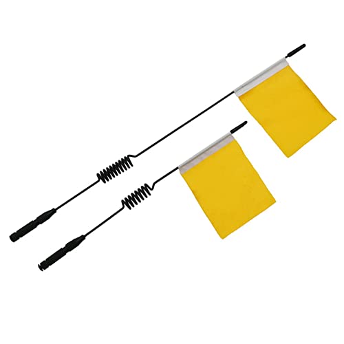 Harilla 2 Stück RC Dekorationsantenne Metallantenne Flagge Fernsteuerung Auto Simulation Deko Langlebiges Metallgewebe für Modellauto Sammlung RC Wagen, GELB von Harilla