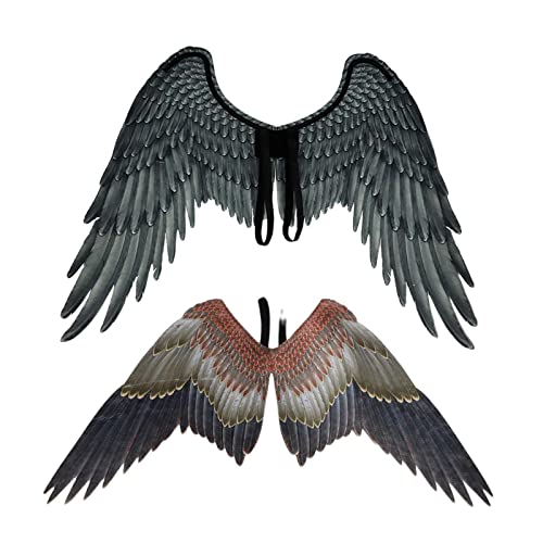 Harilla 2 Stück himmlische Flügel Kostüm für Feste und Feiern, Adler und Schwarz von Harilla