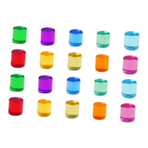 Harilla 20 Stück Acryl-Stapelblöcke, Lernspielzeug, sensorisch, hohe Transparenz, Regenbogen-Stapler für Jungen und Mädchen, Zylinder von Harilla