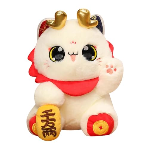 Harilla 2024 Chinesisches Neujahr, Katzen-Plüschpuppe, Katzenspielzeug, weiches Geburtstagsgeschenk, süße Frühlingsfest-Puppe für die chinesische von Harilla