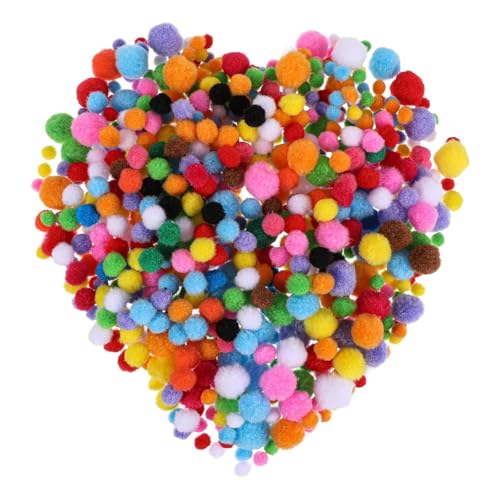 Harilla 240 Stück Pompons, Mehrfarbig, flauschig, für Kunst und Handwerk, Bastelmaterial für Heimdekorationen, Hobbybedarf, Party, Style A von Harilla きん