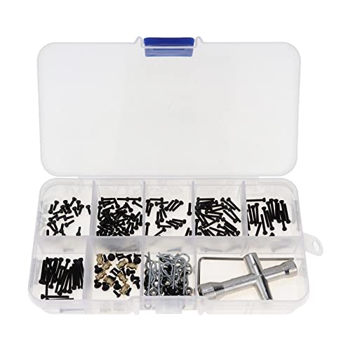 Harilla 252 Stück M1.4-Schrauben-Kit Upgrade, RC-Crawler-Schrauben-Werkzeug-Kit, RC-Auto-Hardware-Befestigung für Axial SCX24 Axi00005 Axi00006 von Harilla