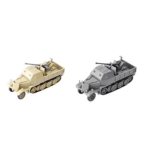 Harilla 2X 1:72 Half Track Armored Vehicle Toys 4D Zusammengebautes Fahrzeug Statisches Modell von Harilla