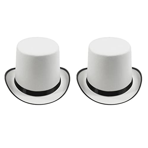 Harilla 2X Deluxe Weiß Formale Kostüm Zylinder Hut Party Fedora von Harilla