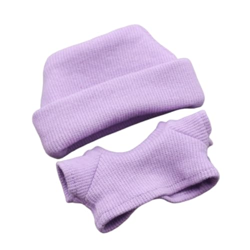 Harilla 2X Kleidungsset für 17/15cm Puppenkostüme Abnehmbare einzigartige Foto-Requisiten Schöne Kurzarm- und Hut-Outfits für 5,91/6,69 Zoll, Violett von Harilla